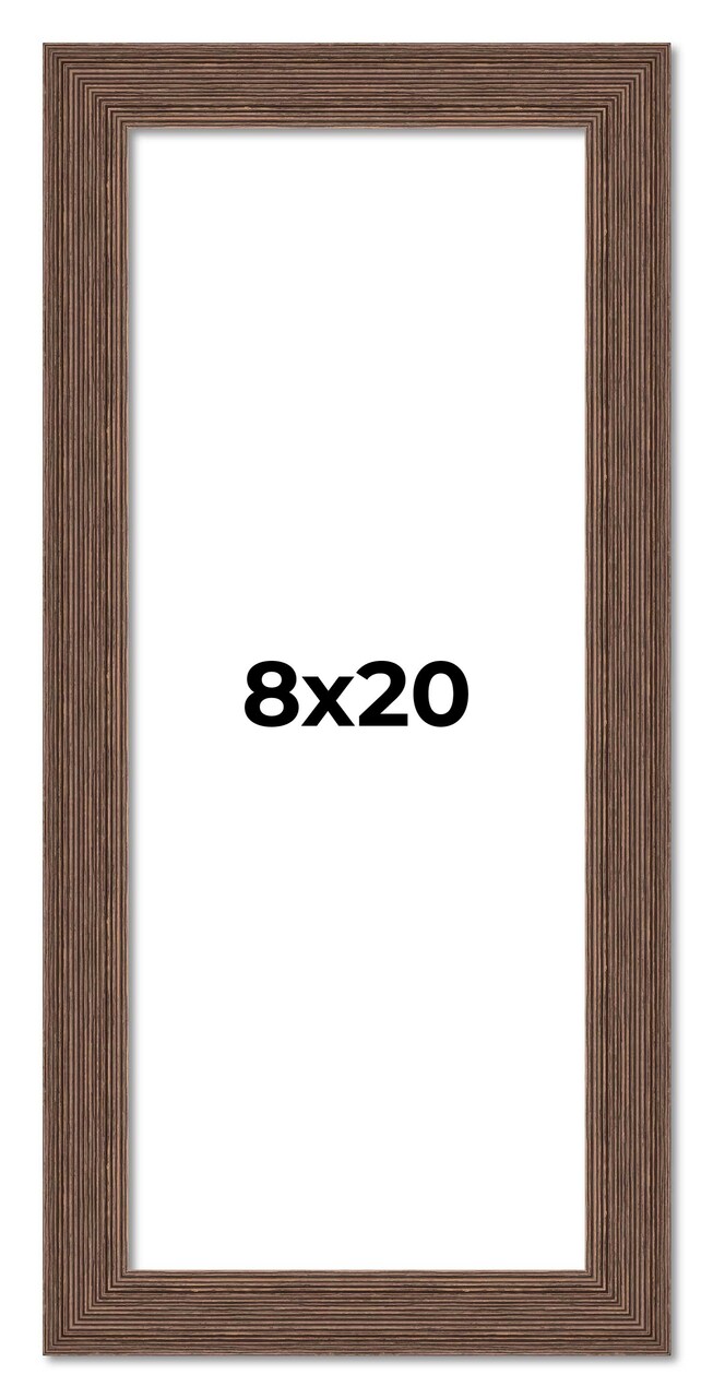 8x20 Wide Barnwood Picture Frame with UV-Resistant Acrylic & Acid Free Backing, Available in 6 Paint Finishes - Grey, Brown, White, and Black